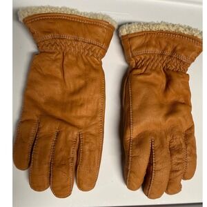 Hestra Deerskin Primaloft Gloves Women 8 Tan Deerskin Lamb Fur